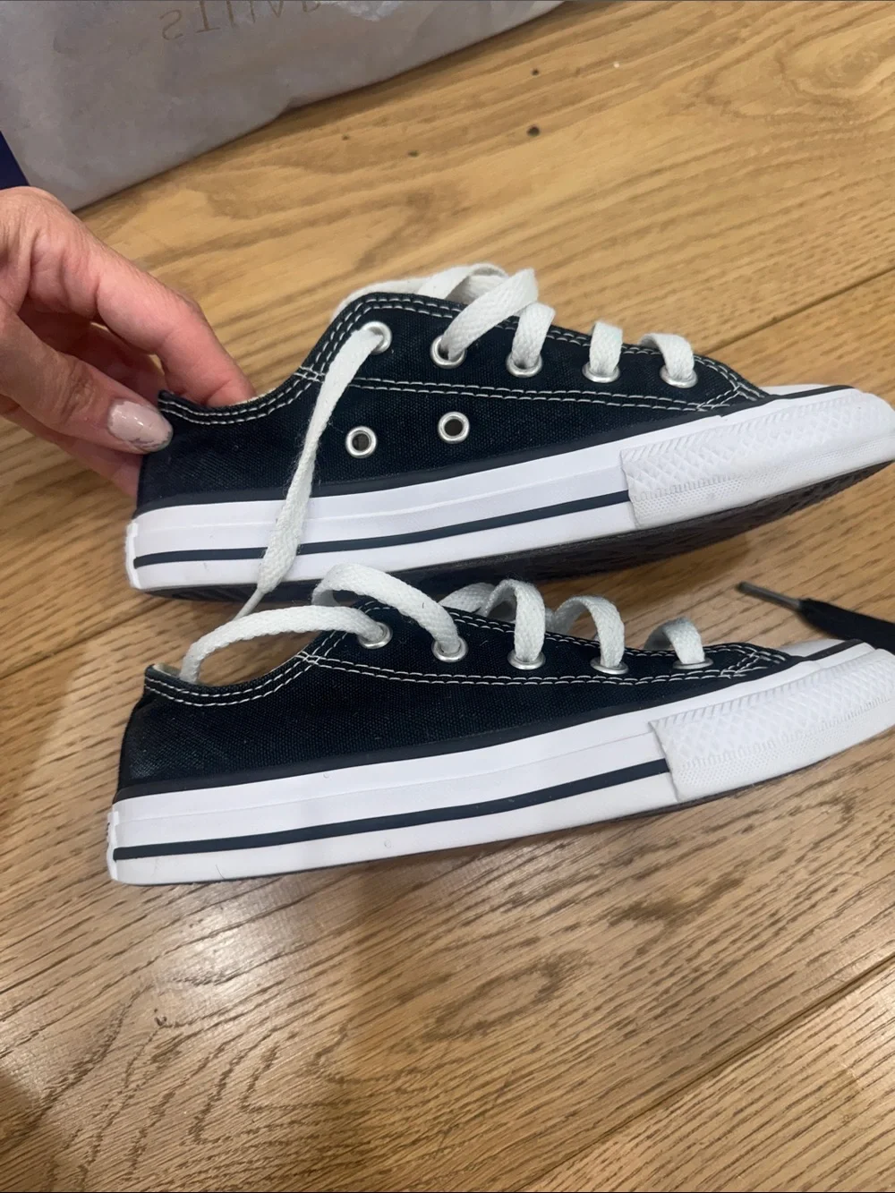Converse Kids Black and White Low Top Sneakers
